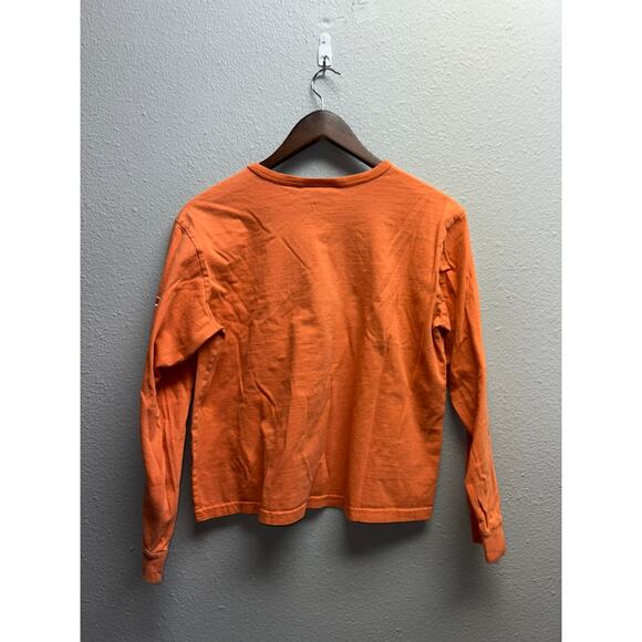 Y2K Womens Aeropostale Long Sleeve Shirt 5 Orange LS Top Women Medium 2000s M - Picture 7 of 9